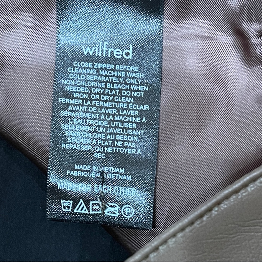 Aritzia Wilfred Womens Melina Pants sz 6 Vegan Leather Inseam 32” Brown WORN 1x - Picture 9 of 12